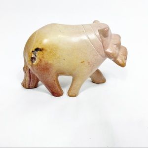 Hand carved Soapstone Hippopotamus Cream/Tan Figurine Safari Animal